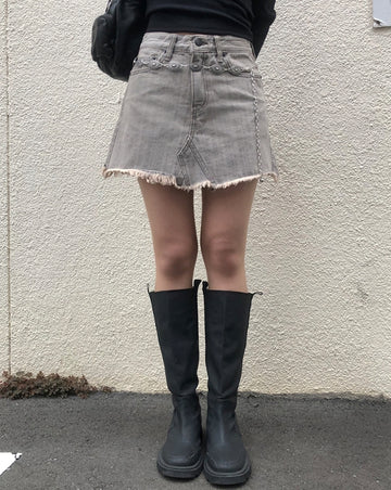 Abyss Washing Denim Mini Skirt